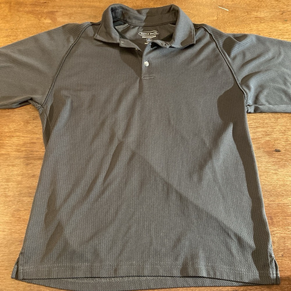 Pebble Beach Perform Mens‎ Golf Shirt Gray Short Sleeve Size M, Sports, Classic